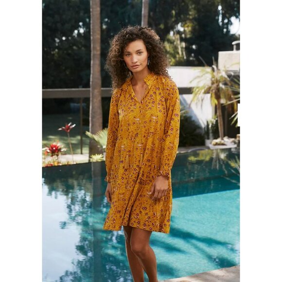 Roller Rabbit Yellow Rhone Anthropologie Mini Dress - Size S - Picture 3 of 8